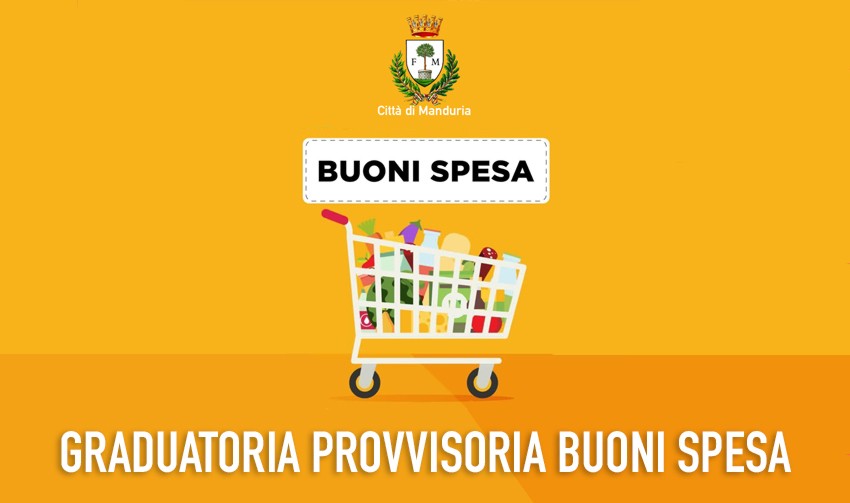 MANDURIA Buoni spesa, sarà pubblicata oggi pomeriggio la graduatoria
